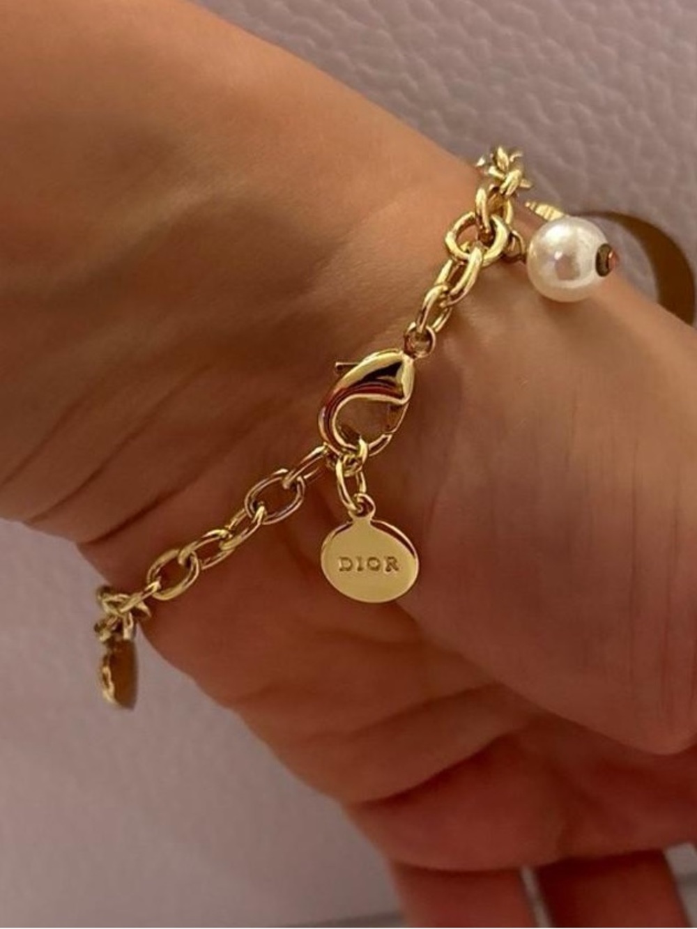 Trendy CD Gold Tone Charm Dangle Bracelet / BRAND NEW - Picture 3 of 6